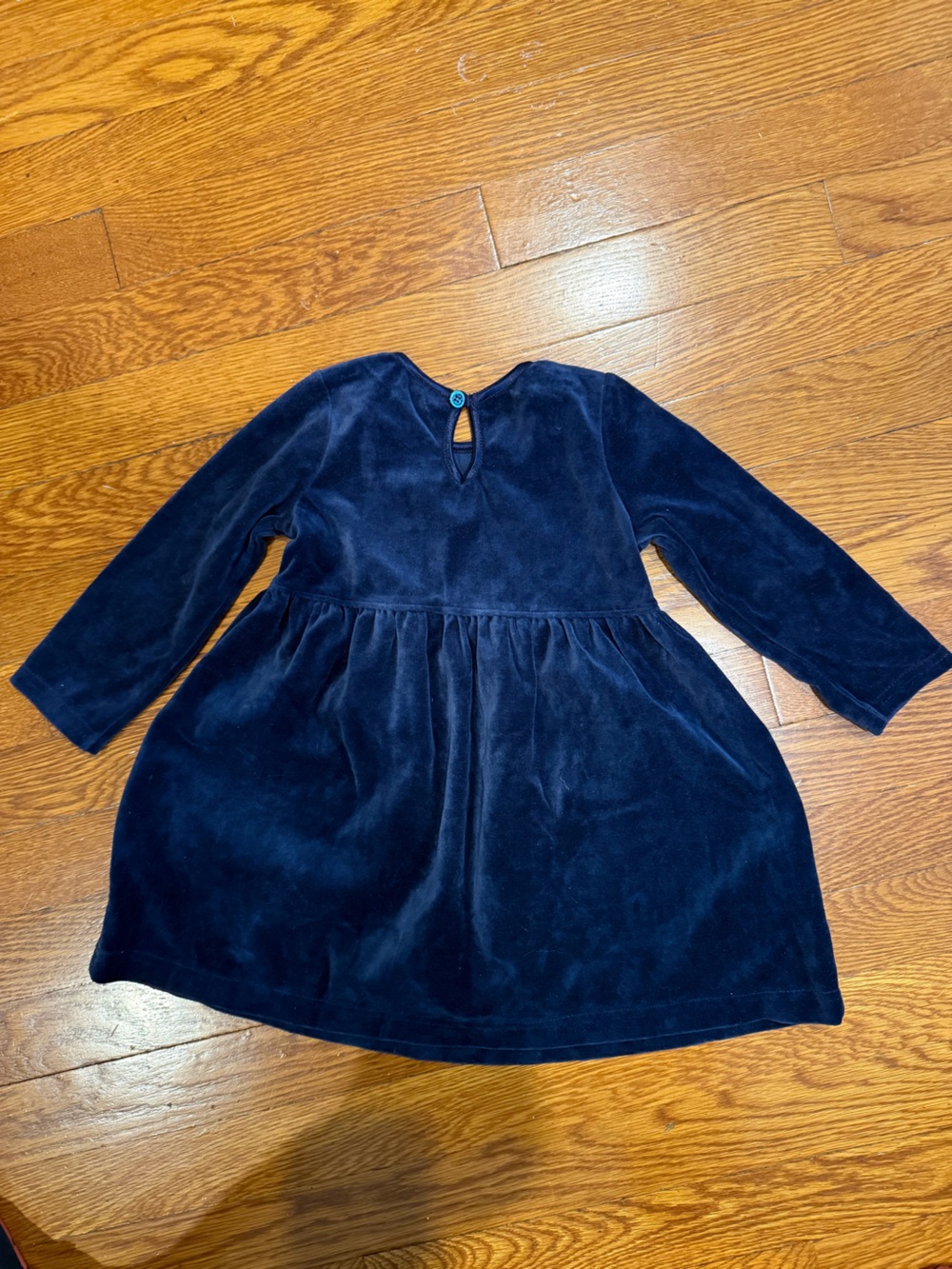 Hanna Andersson Navy Velvet Long-Sleeve Dress